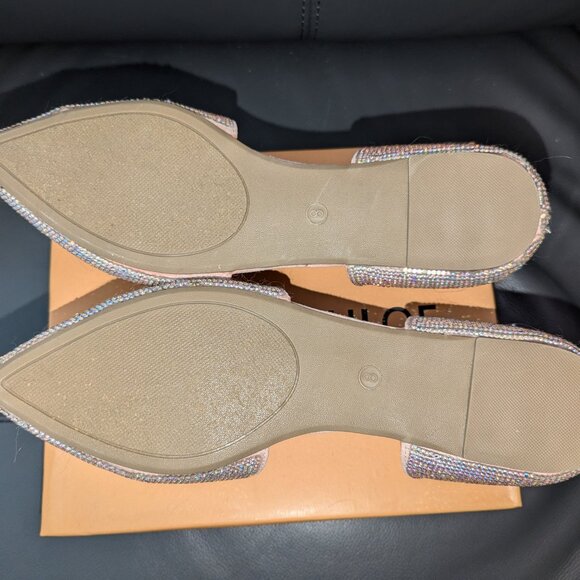 NwoB Iridescent Rhinestone D'Orsay Pointed Toe Flats - TTS 8 - Picture 7 of 8